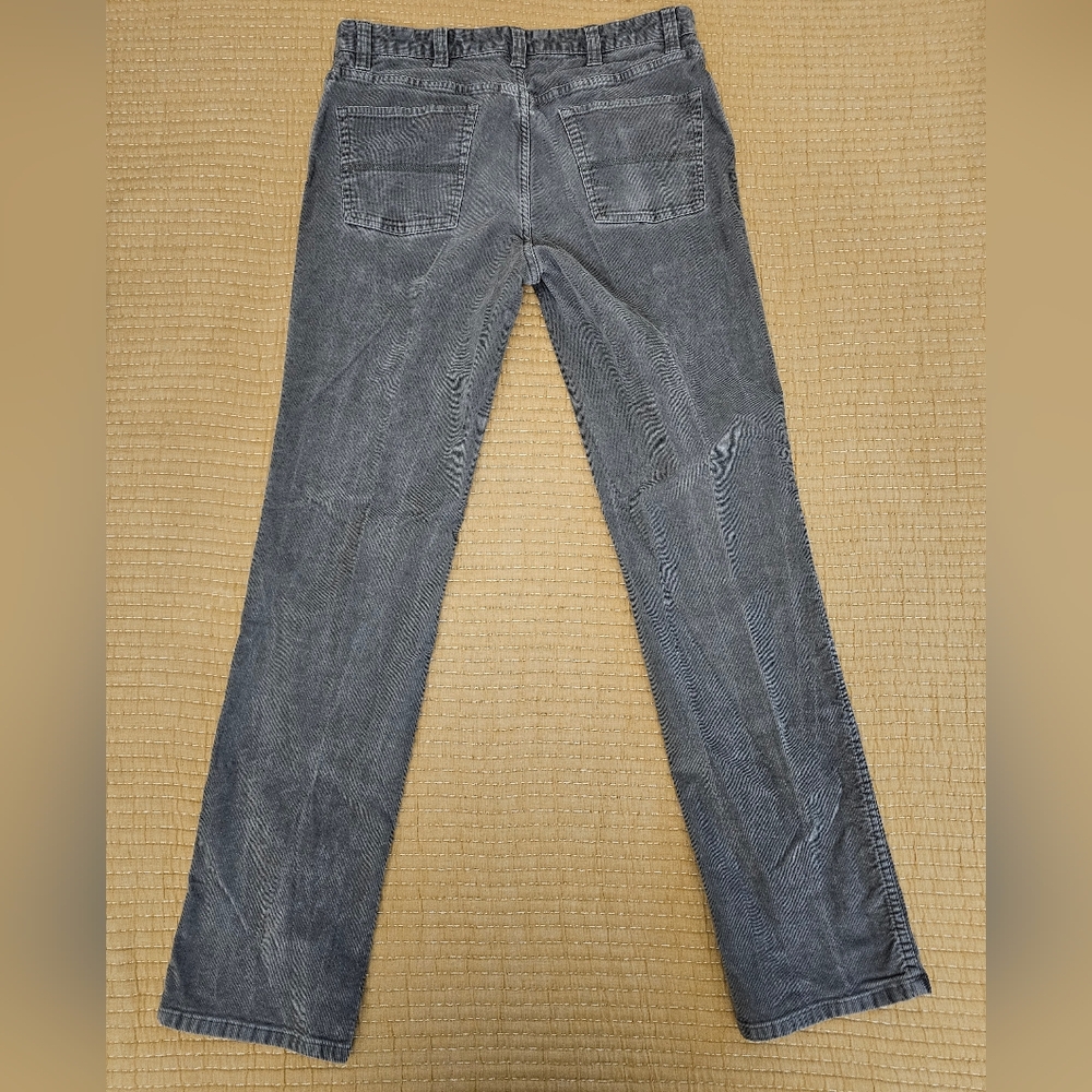 L.L. Bean Corduroy Pants Mens Gray 35x34 Flat Front Standard‎ Fit Straight Leg - Picture 3 of 9